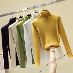 Knit Sweater Women Turtleneck Casual Pure Cashmere Pullover - Cick2Shop