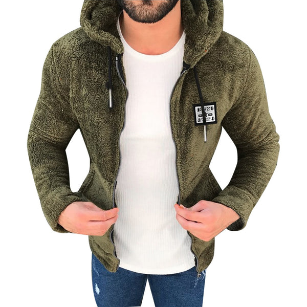 Mens Fashion Casual Thickening Fleece Jacket Teddy Coat - Cick2Shop