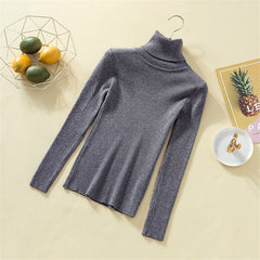 Knit Sweater Women Turtleneck Casual Pure Cashmere Pullover - Cick2Shop