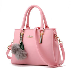 Luxury PU Leather Fake Designer Handbag With Hairball - Cick2Shop