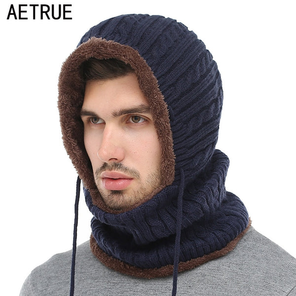 AETRUE Winter Knitted Hat Beanie Men Beany Skullies Beanies - Cick2Shop