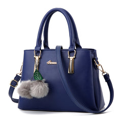 Luxury PU Leather Fake Designer Handbag With Hairball - Cick2Shop