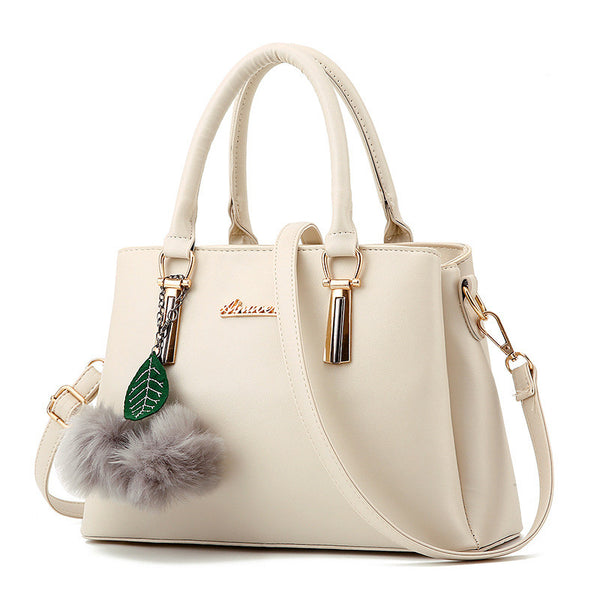 Luxury PU Leather Fake Designer Handbag With Hairball - Cick2Shop