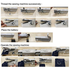 Portable Household Mini Hand Sewing Machine Quick Stitch Sew Needlework Cordless Clothes Fabrics Electronic Sewing Machine - Cick2Shop