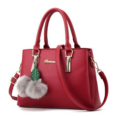 Luxury PU Leather Fake Designer Handbag With Hairball - Cick2Shop