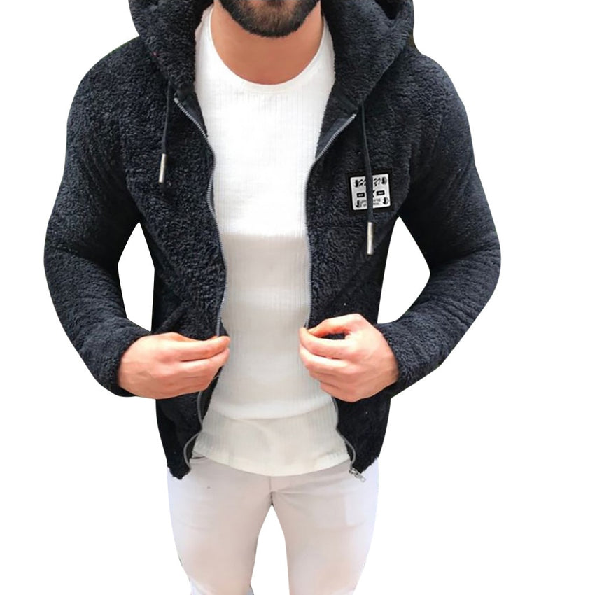 Mens Fashion Casual Thickening Fleece Jacket Teddy Coat - Cick2Shop