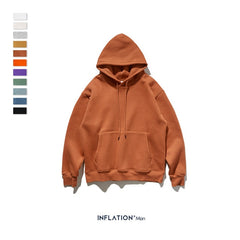 INFLATION 2019 Autumn Mens Thick Fleece Hoodies Hip Hop Pure Hoodies Thick Velvet Fabrics Winter Hoodies For Men Women 167W17 - Cick2Shop