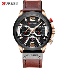 CURREN Casual Sport Watches for Men Blue Top Brand Luxury Military Leather Wrist Watch - Cick2Shop