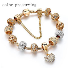 ATTRACTTO Luxury Crystal Heart Charm Bracelets&Bangles Gold Bracelets For Women Jewellery Pulseira Feminina Bracelet Sbr170020 - Cick2Shop