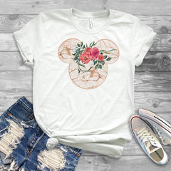 Women Fashion Graphic Flower Womens T-Shirt Cute Ear Tshirts Girl Laides Tumblr Tee Hipster Clothing Female T Shirt Print Tees - Cick2Shop