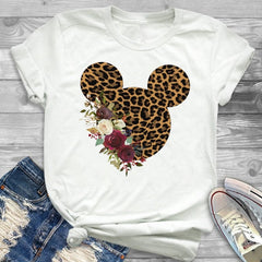 Women Fashion Graphic Flower Womens T-Shirt Cute Ear Tshirts Girl Laides Tumblr Tee Hipster Clothing Female T Shirt Print Tees - Cick2Shop