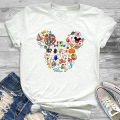 Women Fashion Graphic Flower Womens T-Shirt Cute Ear Tshirts Girl Laides Tumblr Tee Hipster Clothing Female T Shirt Print Tees - Cick2Shop