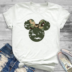 Women Fashion Graphic Flower Womens T-Shirt Cute Ear Tshirts Girl Laides Tumblr Tee Hipster Clothing Female T Shirt Print Tees - Cick2Shop