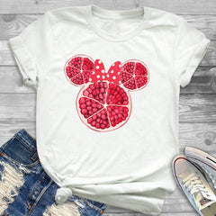 Women Fashion Graphic Flower Womens T-Shirt Cute Ear Tshirts Girl Laides Tumblr Tee Hipster Clothing Female T Shirt Print Tees - Cick2Shop