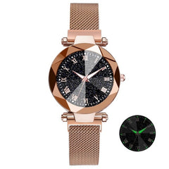 Luxury Starry Sky Stainless Steel Mesh Bracelet Watches For Women Crystal Analog Quartz Wristwatches Ladies Sports Dress Clock - Cick2Shop