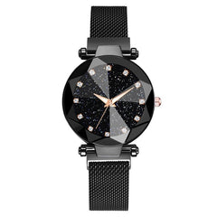 Luxury Starry Sky Stainless Steel Mesh Bracelet Watches For Women Crystal Analog Quartz Wristwatches Ladies Sports Dress Clock - Cick2Shop