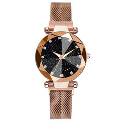 Luxury Starry Sky Stainless Steel Mesh Bracelet Watches For Women Crystal Analog Quartz Wristwatches Ladies Sports Dress Clock - Cick2Shop