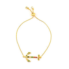 Hot Gold Zirconia Bracelet&bangle Women's Rainbow Shell Bracelet Luxury Adjustable heart Evil Eye Snake Chain Bracelet - Cick2Shop