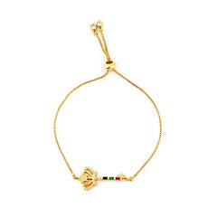 Hot Gold Zirconia Bracelet&bangle Women's Rainbow Shell Bracelet Luxury Adjustable heart Evil Eye Snake Chain Bracelet - Cick2Shop