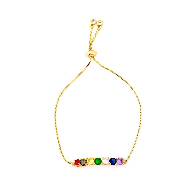 Hot Gold Zirconia Bracelet&bangle Women's Rainbow Shell Bracelet Luxury Adjustable heart Evil Eye Snake Chain Bracelet - Cick2Shop