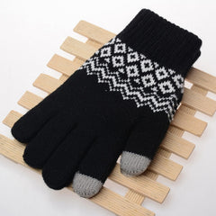 Winter Touch Screen Gloves Women Men Warm Stretch Knit Mittens Imitation Wool Full Finger Guantes Female Crochet Luvas Thicken - Cick2Shop