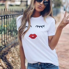 2019 Summer Couples Lovers T-Shirt for Women Casual White Tops Tshirt Women T Shirt Love Heart Embroidery Print T-Shirt Female - Cick2Shop