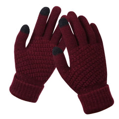 Winter Touch Screen Gloves Women Men Warm Stretch Knit Mittens Imitation Wool Full Finger Guantes Female Crochet Luvas Thicken - Cick2Shop