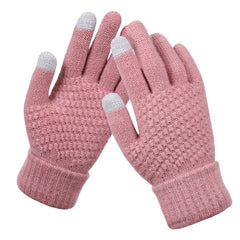 Winter Touch Screen Gloves Women Men Warm Stretch Knit Mittens Imitation Wool Full Finger Guantes Female Crochet Luvas Thicken - Cick2Shop