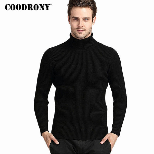 COODRONY Winter Thick Warm Cashmere Sweater Men Turtleneck Mens Sweaters Slim Fit Pullover Men Classic Wool Knitwear Pull Homme - Cick2Shop