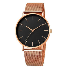 2020 fashion men watch Mesh Band Stainless Steel Quartz Wristwatch Business watches Luxury Black relogio masculino  watch men - Cick2Shop