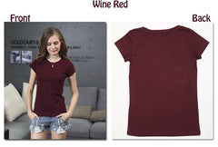 High Quality 18 Color S-3XL Plain T Shirt Women Cotton Elastic Basic T-shirts Female Casual Tops Short Sleeve T-shirt Women 002 - Cick2Shop