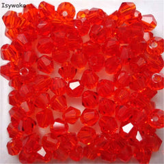 Isywaka Sale Red copper Color 100pcs 4mm Bicone Austria Crystal Beads charm Glass Bead Loose Spacer Bead for DIY Jewelry Making - Cick2Shop