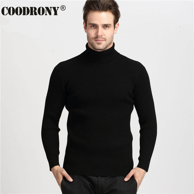 COODRONY Winter Thick Warm Cashmere Sweater Men Turtleneck Mens Sweaters Slim Fit Pullover Men Classic Wool Knitwear Pull Homme - Cick2Shop