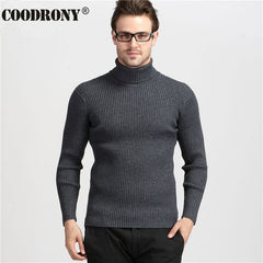 COODRONY Winter Thick Warm Cashmere Sweater Men Turtleneck Mens Sweaters Slim Fit Pullover Men Classic Wool Knitwear Pull Homme - Cick2Shop