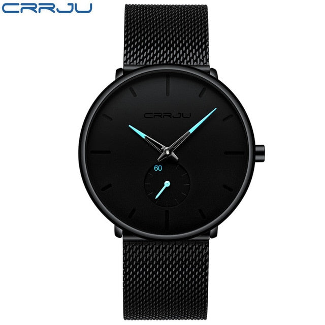 Crrju Fashion Mens Watches Top Brand Luxury Quartz Watch Men Casual Slim Mesh Steel Waterproof Sport Watch Relogio Masculino - Cick2Shop