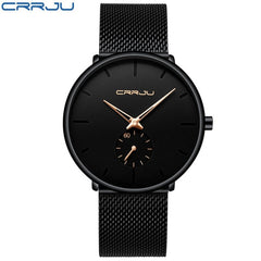 Crrju Fashion Mens Watches Top Brand Luxury Quartz Watch Men Casual Slim Mesh Steel Waterproof Sport Watch Relogio Masculino - Cick2Shop