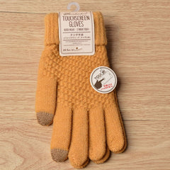 Winter Touch Screen Gloves Women Men Warm Stretch Knit Mittens Imitation Wool Full Finger Guantes Female Crochet Luvas Thicken - Cick2Shop