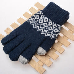 Winter Touch Screen Gloves Women Men Warm Stretch Knit Mittens Imitation Wool Full Finger Guantes Female Crochet Luvas Thicken - Cick2Shop