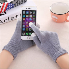 Winter Touch Screen Gloves Women Men Warm Stretch Knit Mittens Imitation Wool Full Finger Guantes Female Crochet Luvas Thicken - Cick2Shop