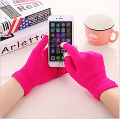 Winter Touch Screen Gloves Women Men Warm Stretch Knit Mittens Imitation Wool Full Finger Guantes Female Crochet Luvas Thicken - Cick2Shop