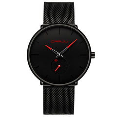 Crrju Fashion Mens Watches Top Brand Luxury Quartz Watch Men Casual Slim Mesh Steel Waterproof Sport Watch Relogio Masculino - Cick2Shop