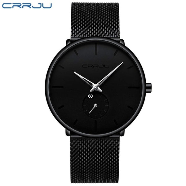 Crrju Fashion Mens Watches Top Brand Luxury Quartz Watch Men Casual Slim Mesh Steel Waterproof Sport Watch Relogio Masculino - Cick2Shop