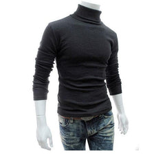 2019 New Autumn Winter Men'S Sweater Men'S Turtleneck Solid Color Casual Sweater Men's Slim Fit Brand Knitted Pullovers - Cick2Shop