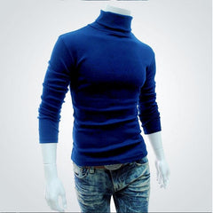 2019 New Autumn Winter Men'S Sweater Men'S Turtleneck Solid Color Casual Sweater Men's Slim Fit Brand Knitted Pullovers - Cick2Shop