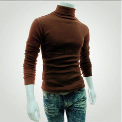 2019 New Autumn Winter Men'S Sweater Men'S Turtleneck Solid Color Casual Sweater Men's Slim Fit Brand Knitted Pullovers - Cick2Shop