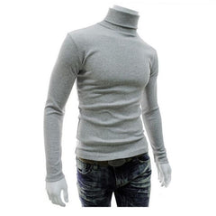 2019 New Autumn Winter Men'S Sweater Men'S Turtleneck Solid Color Casual Sweater Men's Slim Fit Brand Knitted Pullovers - Cick2Shop