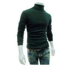 2019 New Autumn Winter Men'S Sweater Men'S Turtleneck Solid Color Casual Sweater Men's Slim Fit Brand Knitted Pullovers - Cick2Shop