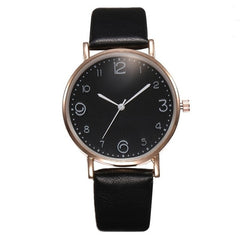 Top Style Fashion Women's Luxury Leather Band Analog Quartz WristWatch Golden Ladies Watch Women Dress Reloj Mujer Black Clock - Cick2Shop