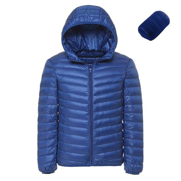 2019 Men Hooded ultraLight White Duck Down Jacket Warm Jacket Line Portable Package men pack jacket - Cick2Shop