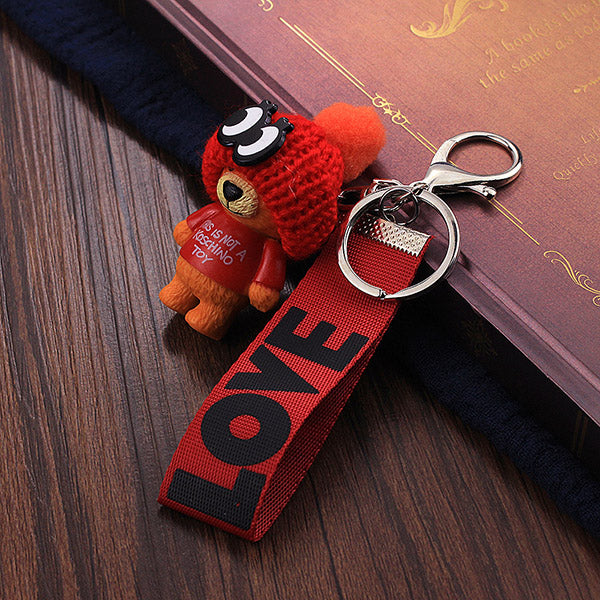 Vicney New Arrival Cute Teddy Bear Key Chain'THIS IS NOT A KOSCHINO TOY'Bear KeyChain Animal Pattern Key Holder For Girl Friend - Cick2Shop